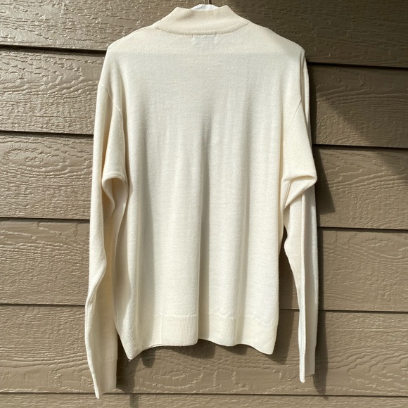 Paolo Valenzi wool blend women’s sweater men’s Ivory, L, Mock neck - Picture 11 of 11